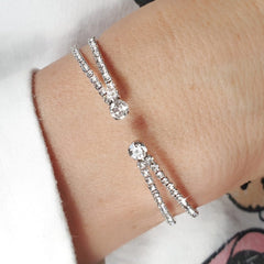 Cross Silver Crystal Flexible Tennis Bracelet