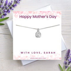 Personalised Mother's Day Diamante Necklace Gift