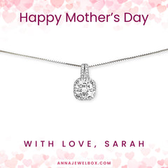 Personalised Mother's Day Diamante Necklace Gift