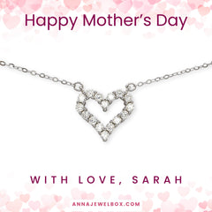 Personalised Mother's Day Crystal Heart Necklace Gift