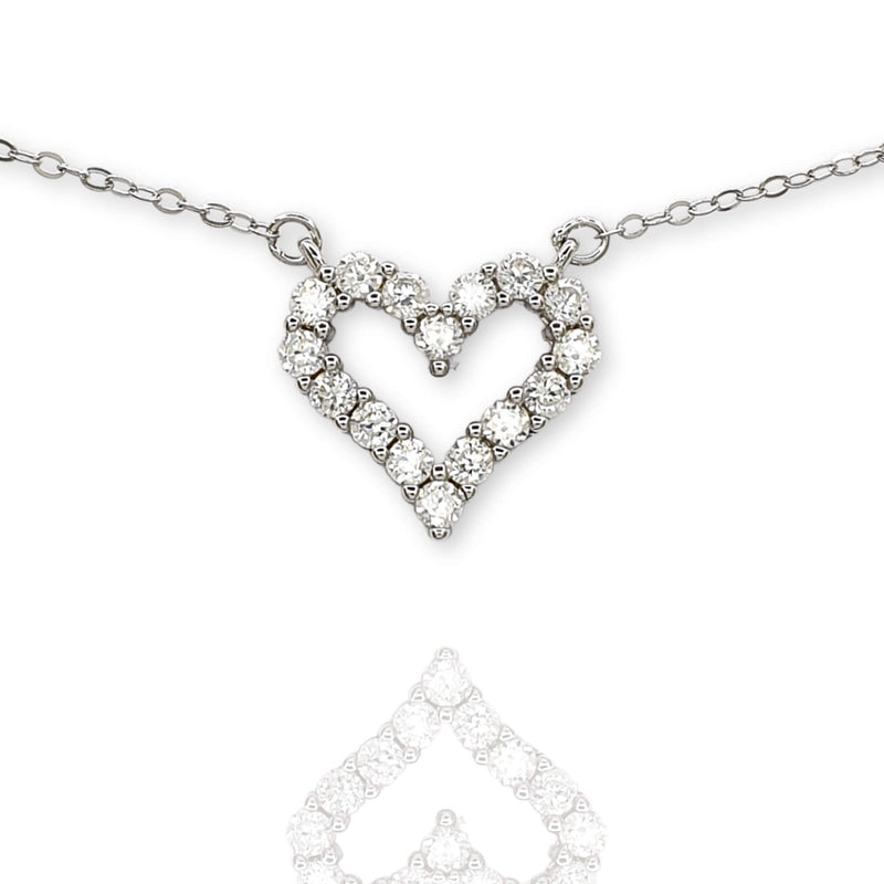 Personalised Silver Sparkling Heart Necklace  - Birthday Anniversary Graduation Gift for Her