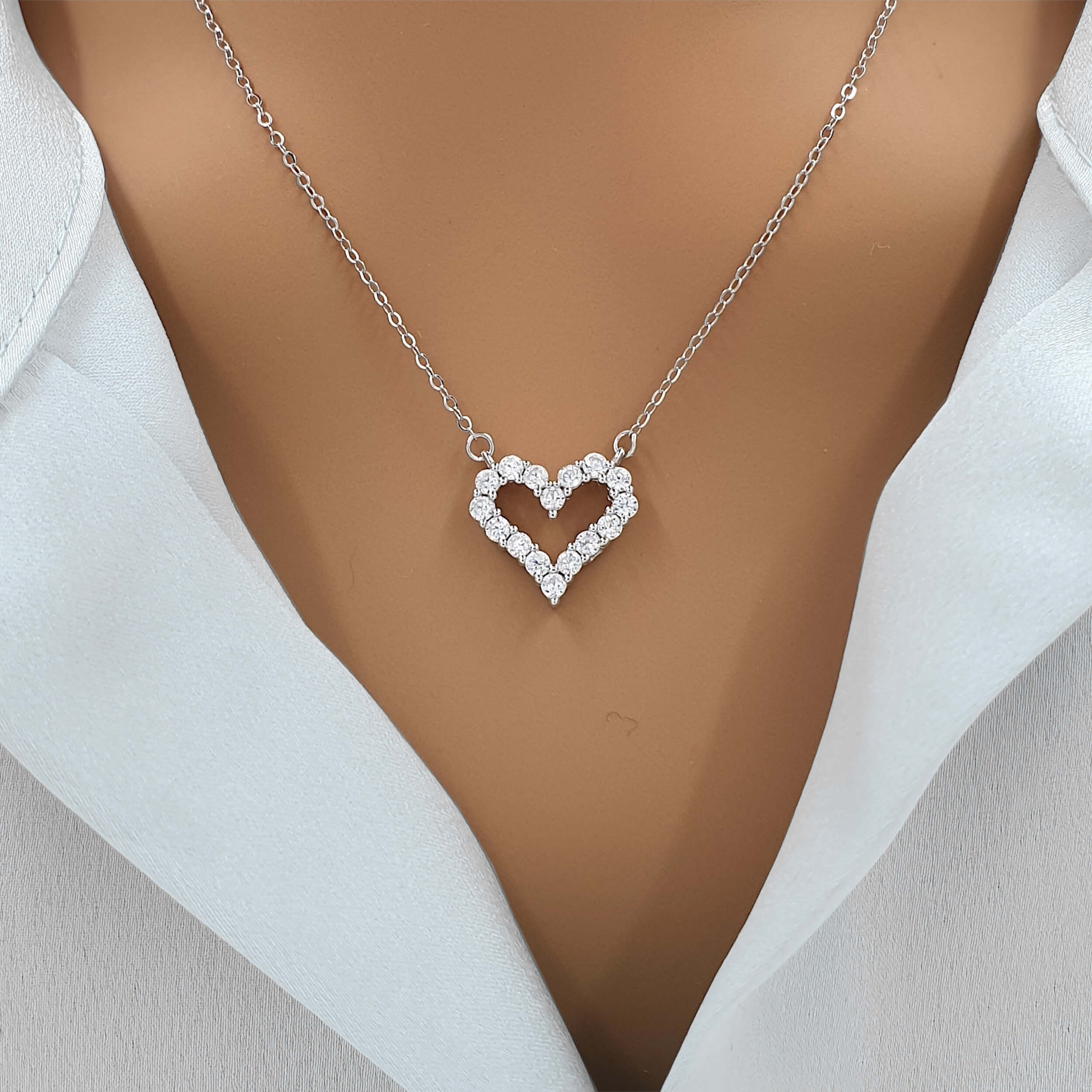 Personalised Mother's Day Crystal Heart Necklace Gift
