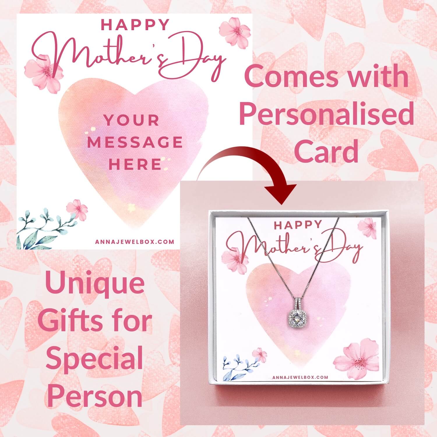 Mother's Day Gift Initial Birthstone Personalised Necklace