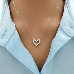 925 Sterling Silver Personalised Birthday Gift Crystal Heart Necklace - Birthday Day Card Gift