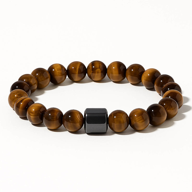 Strength Hematite and Tiger Eye Stretch Bracelet