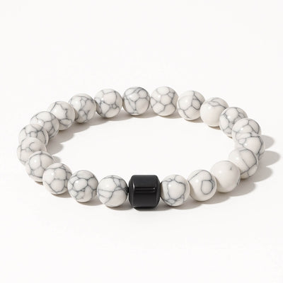Confidence Hematite and White Howlite Stretch Bracelet