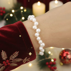925 Sterling Silver Baroque Real Freshwater Pearl Bracelet