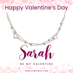 Personalised Valentine's Day Silver Heart Bracelet Gift