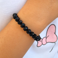 Strength - Elegant Black Crystal Bracelet