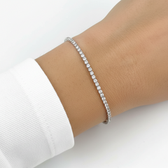 Iridescent Diamante Silver Flexible Tennis Bracelet