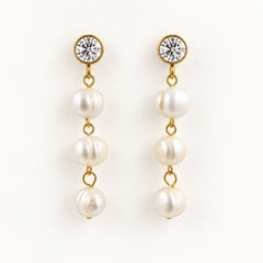 Freshwater Baroque Pearl Drop Earrings Gold Bridal Wedding Jewellery Gift
