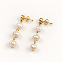 Freshwater Baroque Pearl Drop Earrings Gold Bridal Wedding Jewellery Gift