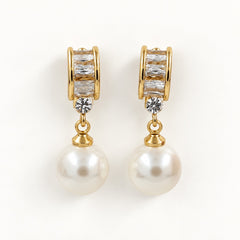Clip On Gold Silver Pearl Earrings for Unpierced Ears