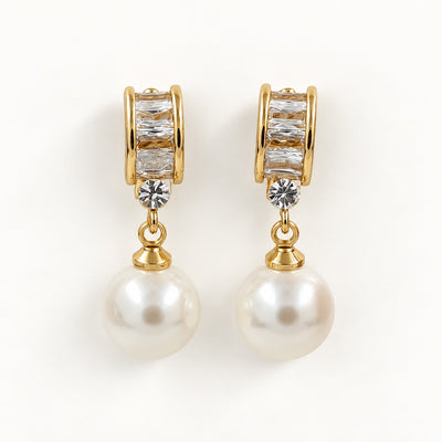 Clip On Gold Silver Pearl Earrings for Unpierced Ears