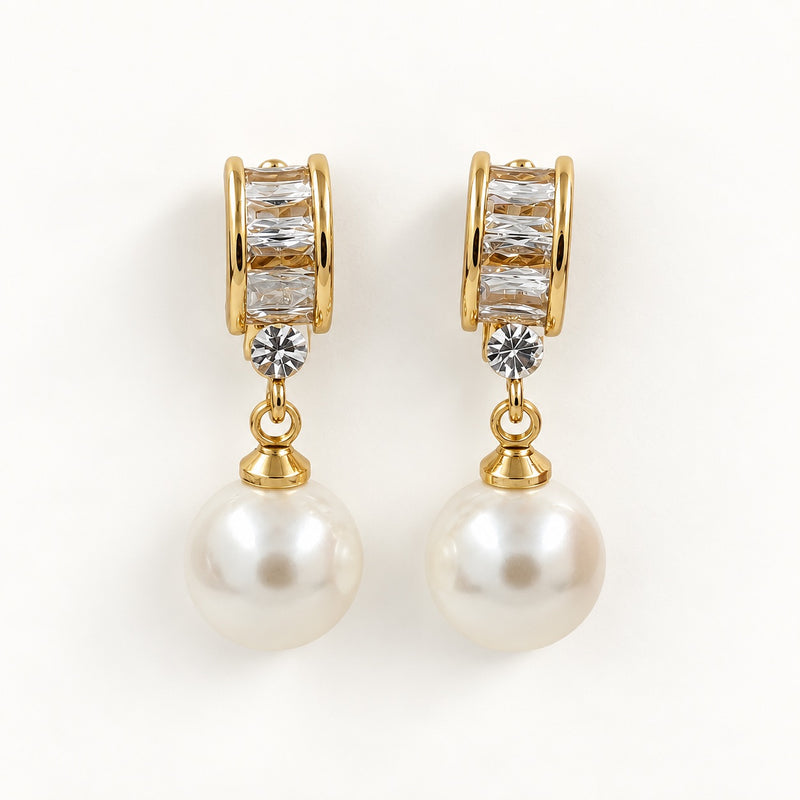 Clip On Gold Silver Pearl Earrings for Unpierced Ears