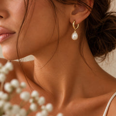 Huggie Hoop Baroque Freshwater Pearl Earrings