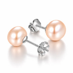 Elegant 925 Sterling Silver Pearl Stud Earrings – The Perfect Wedding Day Gift