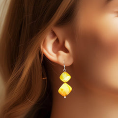 Rainbow Mother Of Pearl Drop Earrings