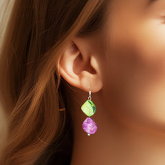 Rainbow Mother Of Pearl Drop Earrings