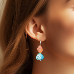 Rainbow Mother Of Pearl Drop Earrings