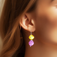 Rainbow Mother Of Pearl Drop Earrings