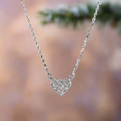 Personalised Sterling Silver Crystal Heart Necklace – Lovely Christmas Gift for Her