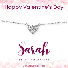 Personalised Silver Heart Necklace Valentine's Day Gift