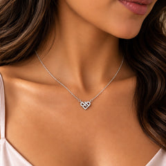Personalised Silver Heart Necklace | Custom Cubic Zirconia Pendant for Birthdays, Anniversaries & Special Occasions