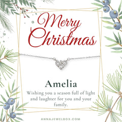 Personalised Sterling Silver Crystal Heart Necklace – Lovely Christmas Gift for Her