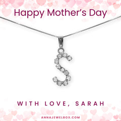 Personalised Silver Initial Letter Necklace Mother's Day Gift