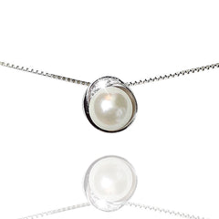 Personalised Valentine's Day SIlver Pearl Necklace Gift