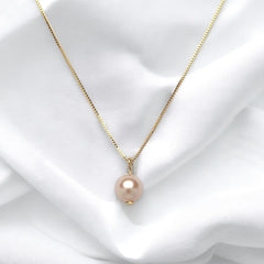 Dainty Gold Plated Silver Chain Freshwater Pearl Necklace  - Personalised Bridesmaid Anniversary Birthday Gift