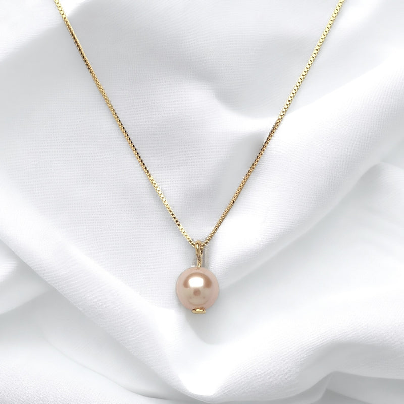 Dainty Gold Plated Silver Chain Freshwater Pearl Necklace  - Personalised Bridesmaid Anniversary Birthday Gift