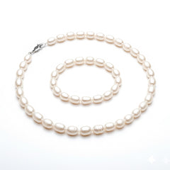 Elegant Pearl Necklace and Bracelet Set – Perfect Wedding or Anniversary Gift