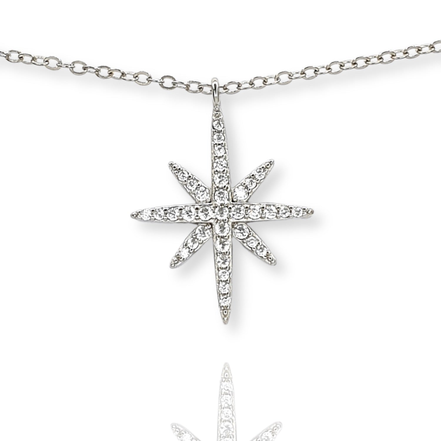 925 Sterling Silver Star Necklace Personalised Valentines' Day Jewellery Gift for Her Personalised Message Card 925 Silver