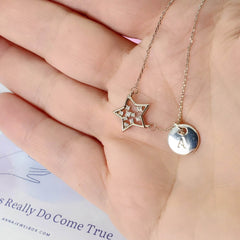 925 Sterling Silver Diamante Star Necklace - Birthday Anniversary Graduation Gift for Her