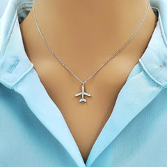 Airplane 925 Sterling Silver Necklace