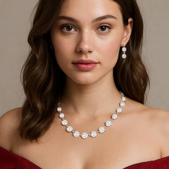 Sparkling Crystal Silver Bridal Party Jewellery Set