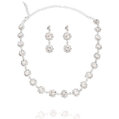 Sparkling Crystal Silver Bridal Party Jewellery Set