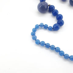 Blue Jade Beaded Necklace, Gemstone Jewellery, Healing Crystal Gift for Her