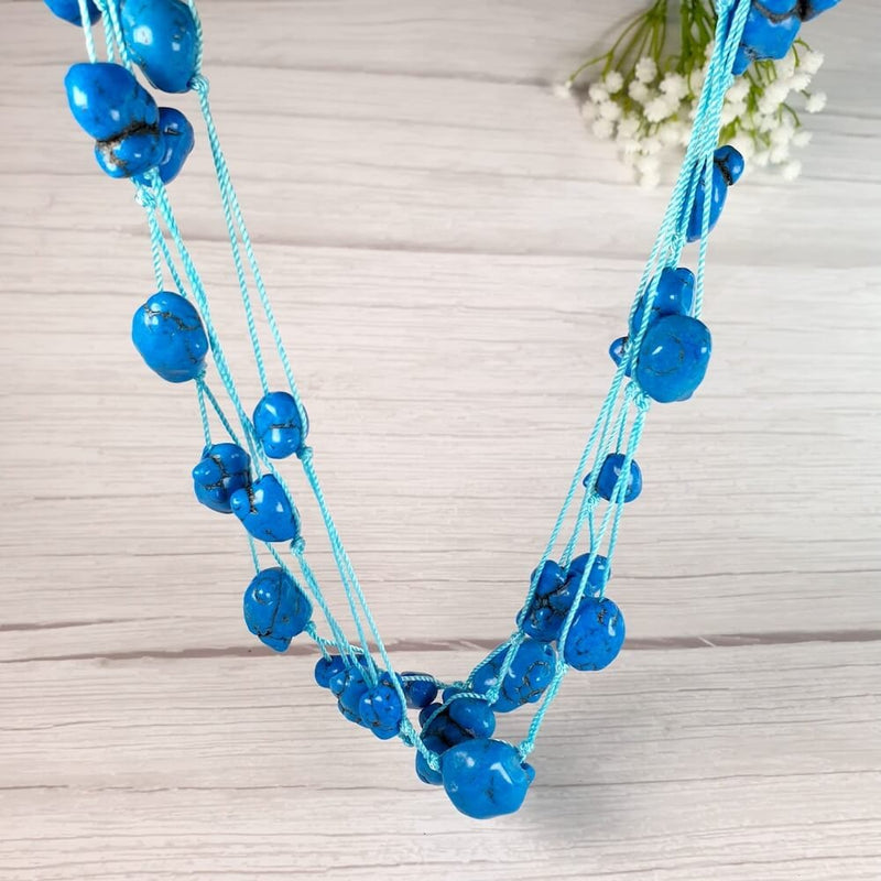 Raw Turquoise Nugget Necklace - Turquoise Jewellery - Chunky Boho Layered Jewelry - December Birthstone Necklace - Etsy UK