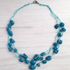 Raw Turquoise Nugget Necklace - Turquoise Jewellery - Chunky Boho Layered Jewelry - December Birthstone Necklace - Etsy UK