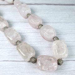 Rose Quartz Necklace, Raw Crystal Necklace, Healing Crystal Jewellery, Pink Gemstone Necklace Gift for Her
