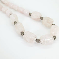 Rose Quartz Necklace, Raw Crystal Necklace, Healing Crystal Jewellery, Pink Gemstone Necklace Gift for Her
