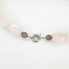 Rose Quartz Necklace, Raw Crystal Necklace, Healing Crystal Jewellery, Pink Gemstone Necklace Gift for Her