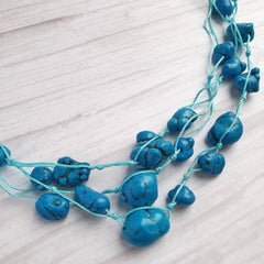 Raw Turquoise Nugget Necklace - Turquoise Jewellery - Chunky Boho Layered Jewelry - December Birthstone Necklace - Etsy UK