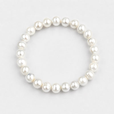 Freshwater Pearl Bracelet, Small Baroque Pearl Bracelet, Stretch Pearl Jewellery, Minimalist Gift for Her
