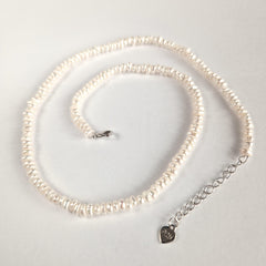 Freshwater Pearl Choker Necklace, Rice Pearl Necklace, White Pearl Necklace, Minimal Bridal Pearl Jewellery