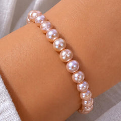 Freshwater Pearl Bracelet, Small Baroque Pearl Bracelet, Stretch Pearl Jewellery, Minimalist Gift for Her
