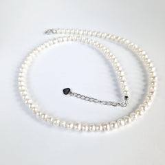Freshwater Pearl Necklace, Bridal Pearl Necklace, White Baroque Pearls, Classic Pearl Choker, Wedding Jewellery